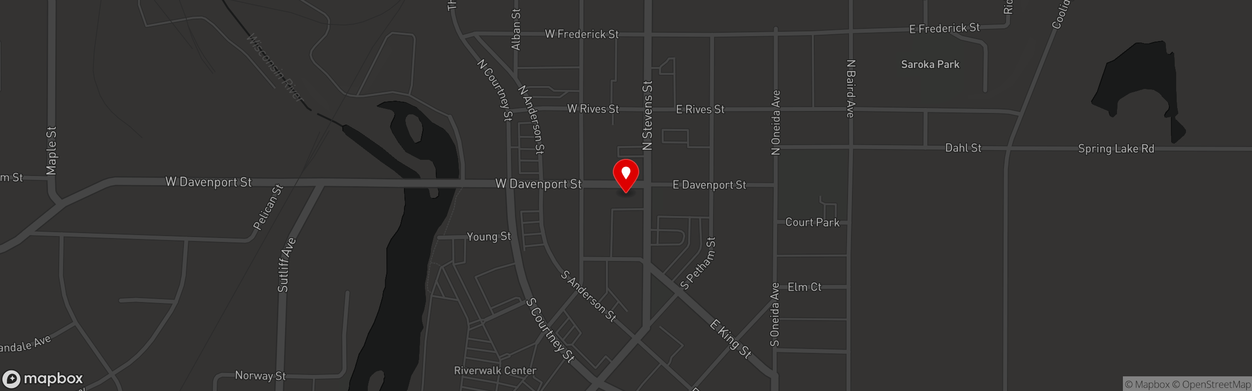 Street map pinning Big Daddy's in Big Daddy's