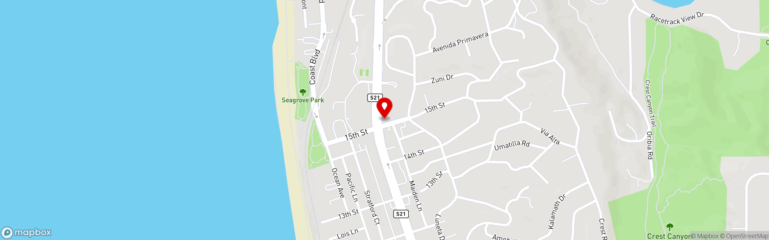 Street map pinning Tamarindo Del Mar in Tamarindo Del Mar