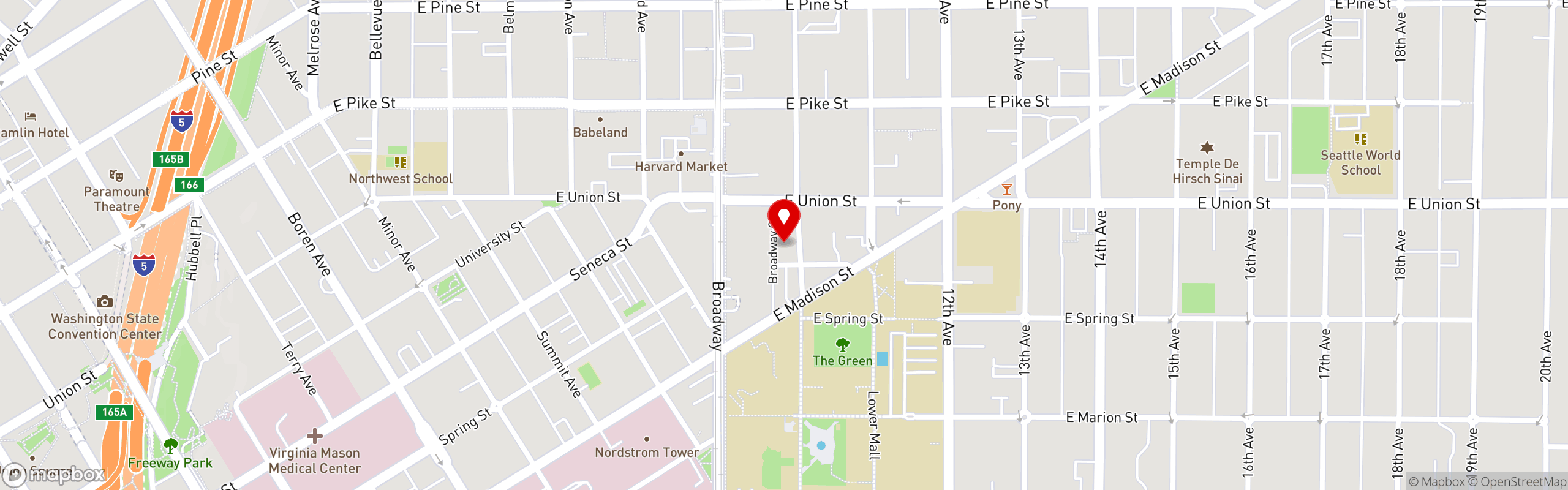 Street map pinning Koko's Restaurant and Tequila Bar in Koko's Seattle