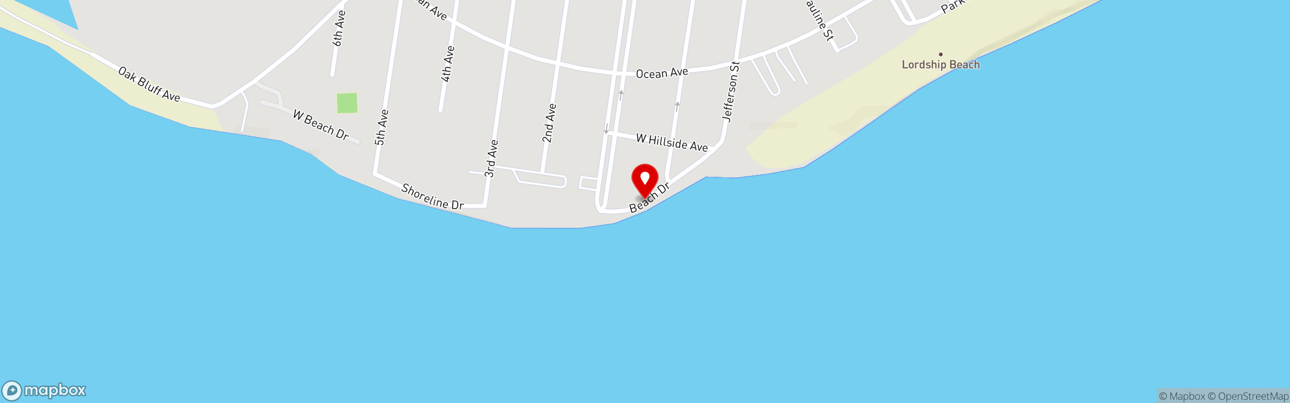Street map pinning Riley's by the Sea in Riley's by the Sea