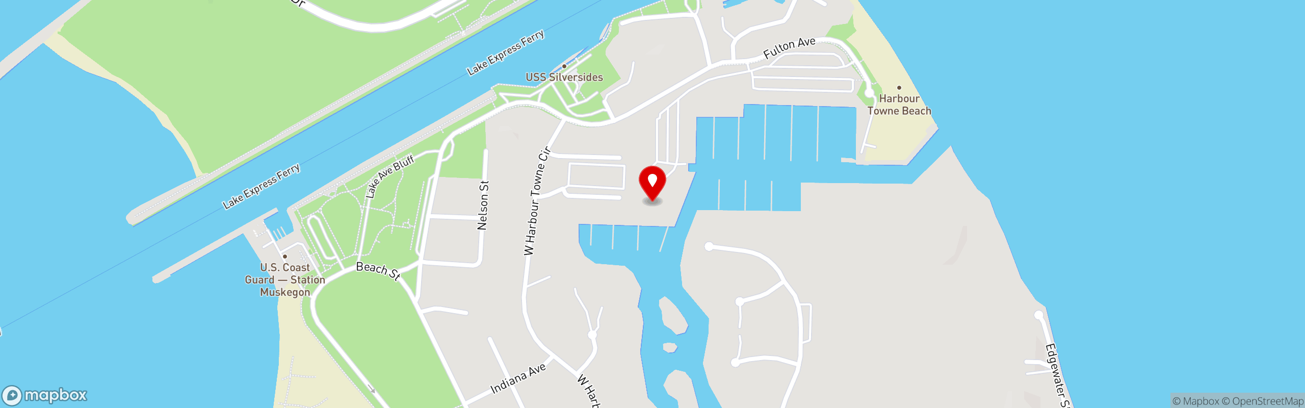 Street map pinning BoDocks Marina Bar & Grill in BoDocks Marina and Grill