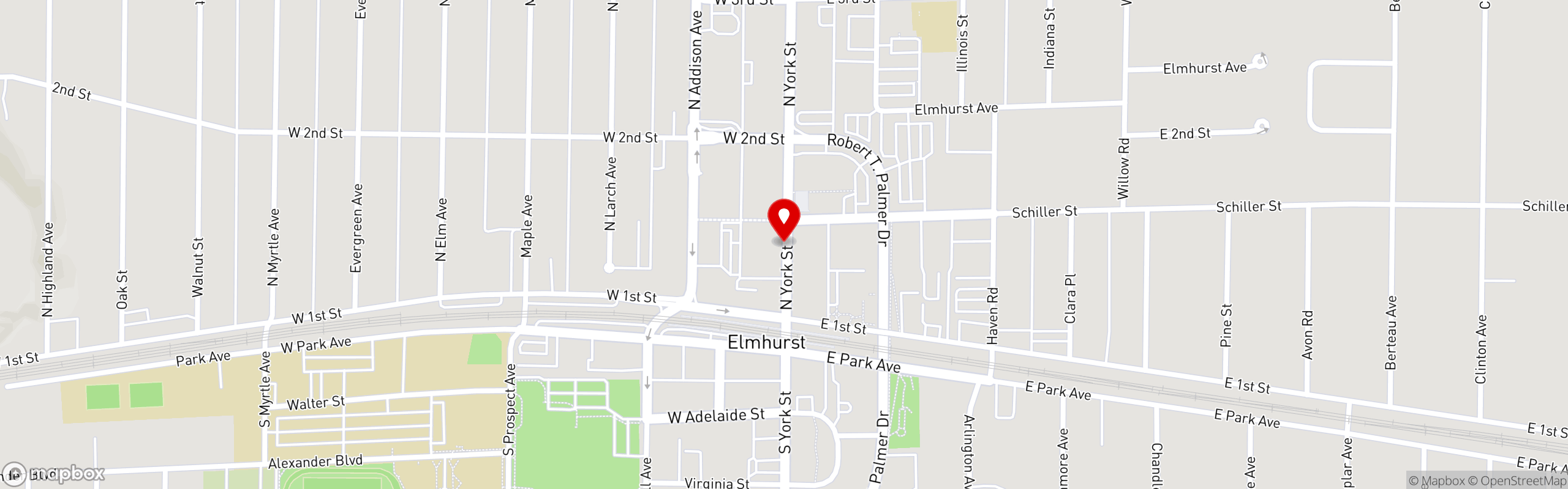 Street map pinning Victory Meat & Seafood in Elmhurst