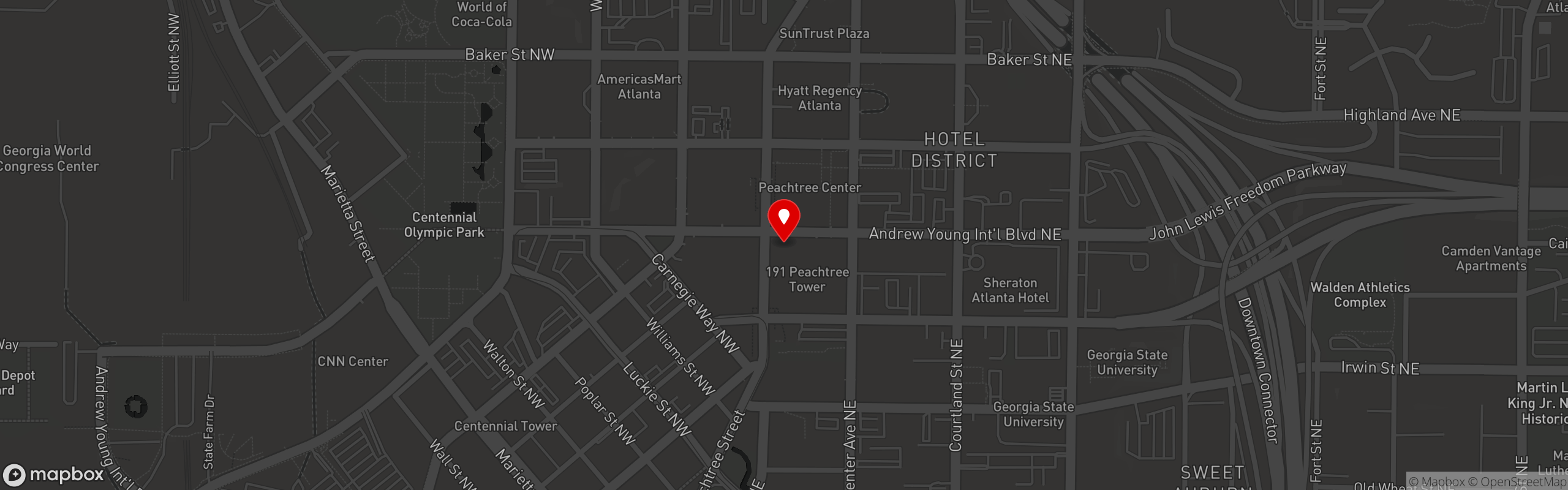 Street map pinning Atlanta Grand Ballroom in Grand Ballroom