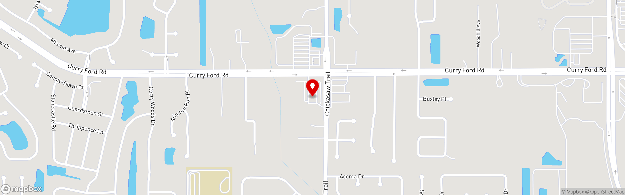 Street map pinning Greg's Place Wings in ORLANDO