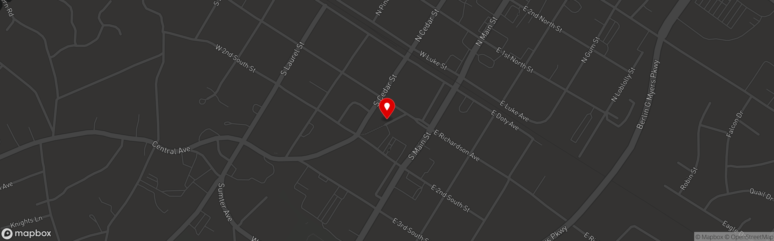 Street map pinning Shuckin' Shack - Summerville in Summerville