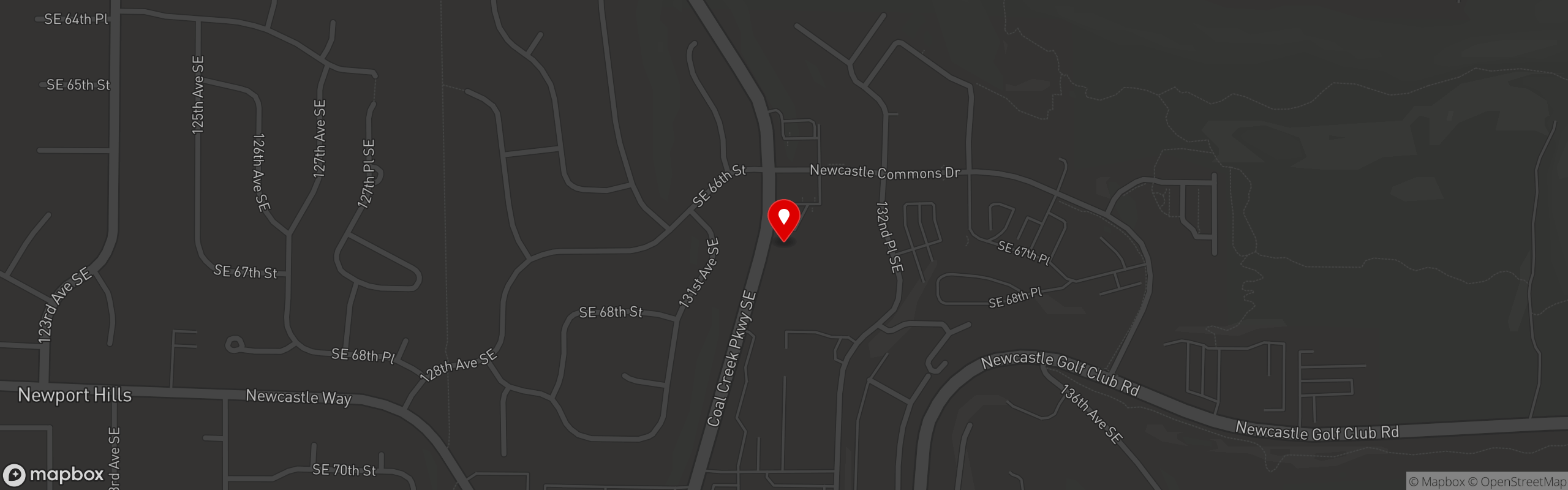 Street map pinning Blazing Onion Burger Co. in Newcastle Commons - Blazing Onion Whiskey Lounge