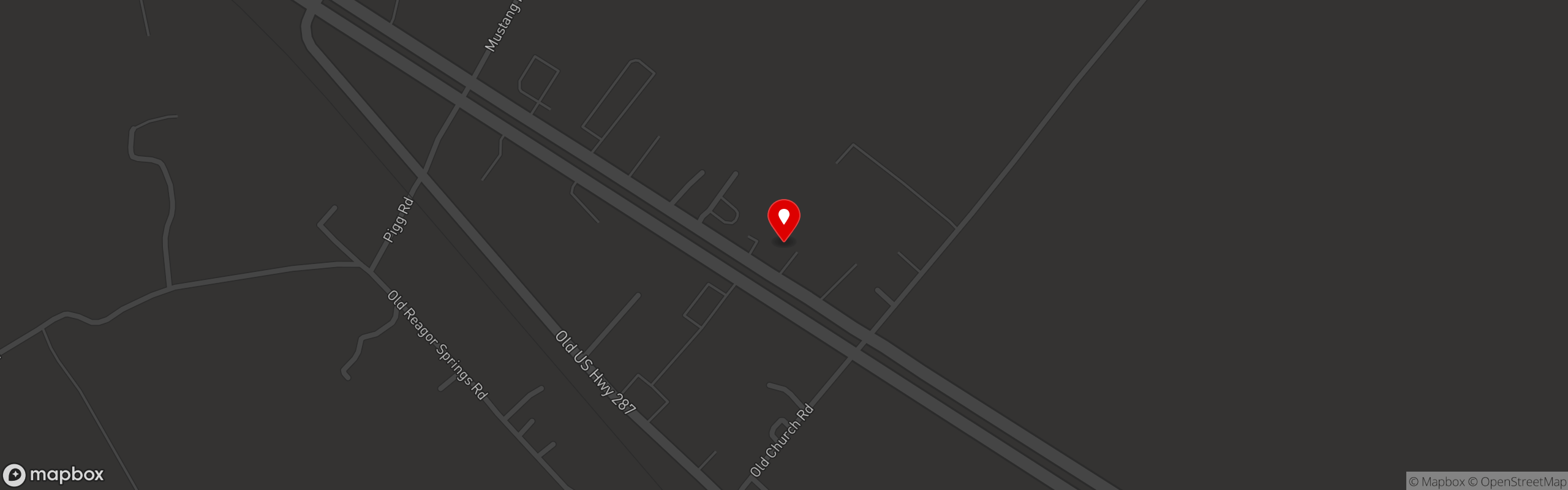Street map pinning Bluebonnet BBQ in Bluebonnet BBQ