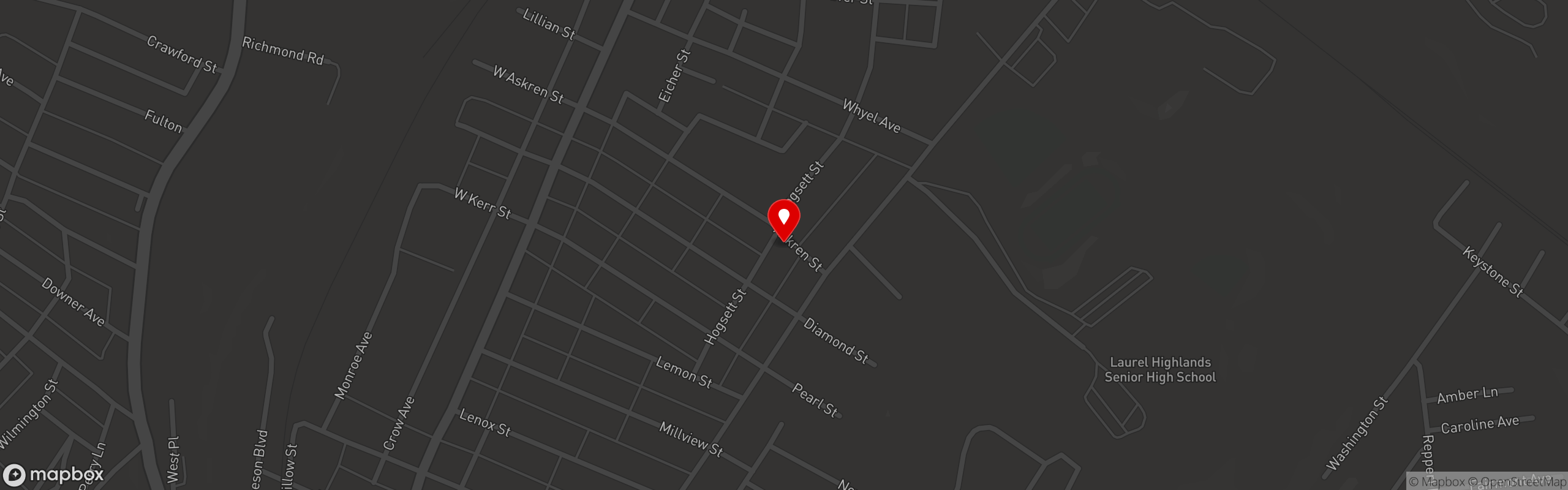 Street map pinning O'Gillies in O'Gillies