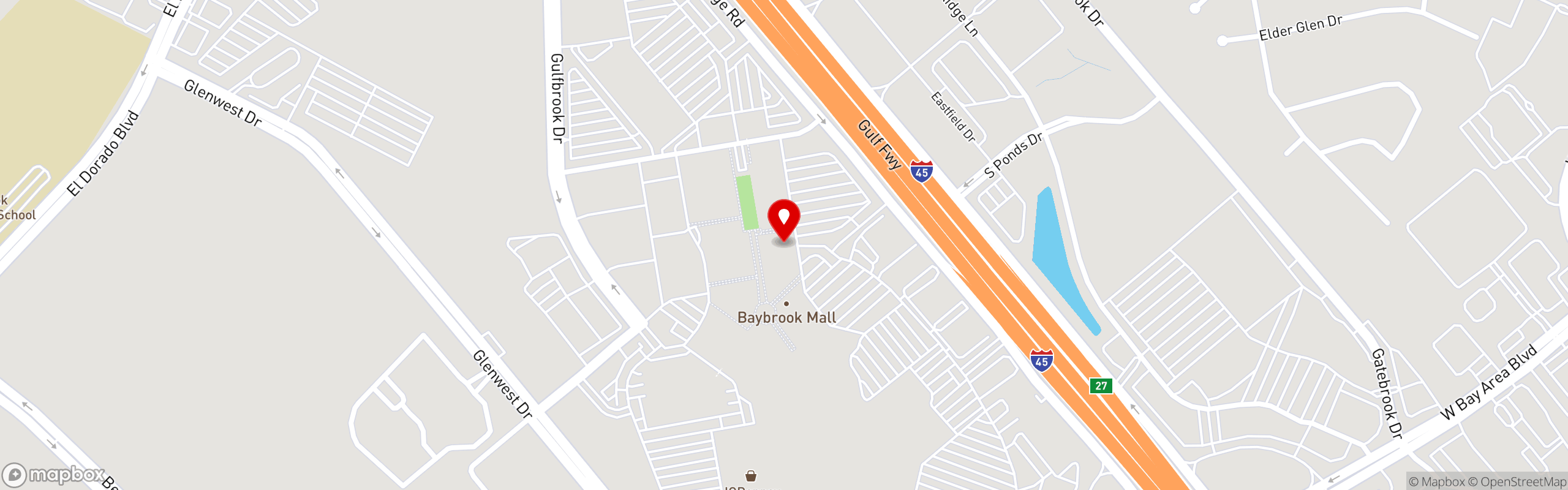Street map pinning The Great Greek Mediterranean Grill® in Friendswood, TX – Baybrook