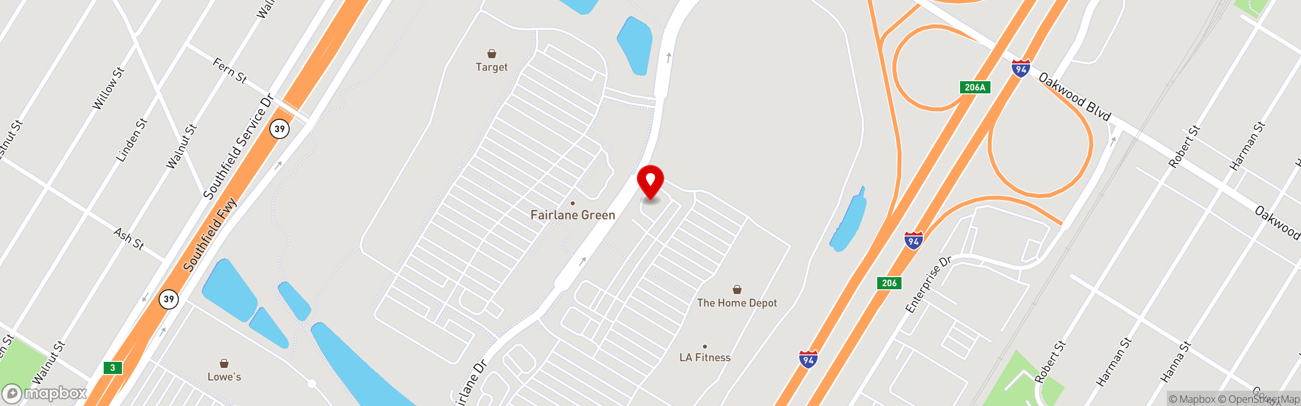 Street map pinning The Great Greek Mediterranean Grill® in Allen Park, MI