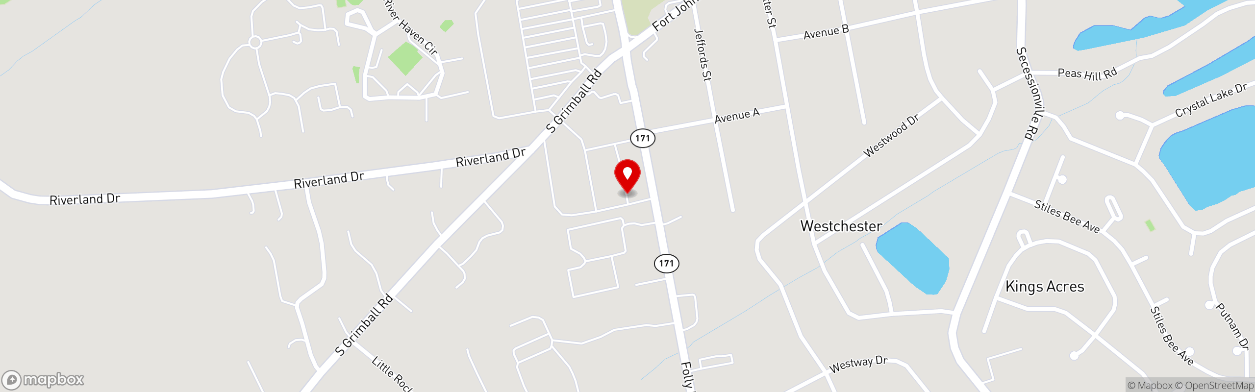 Street map pinning The Great Greek Mediterranean Grill® in Charleston, SC