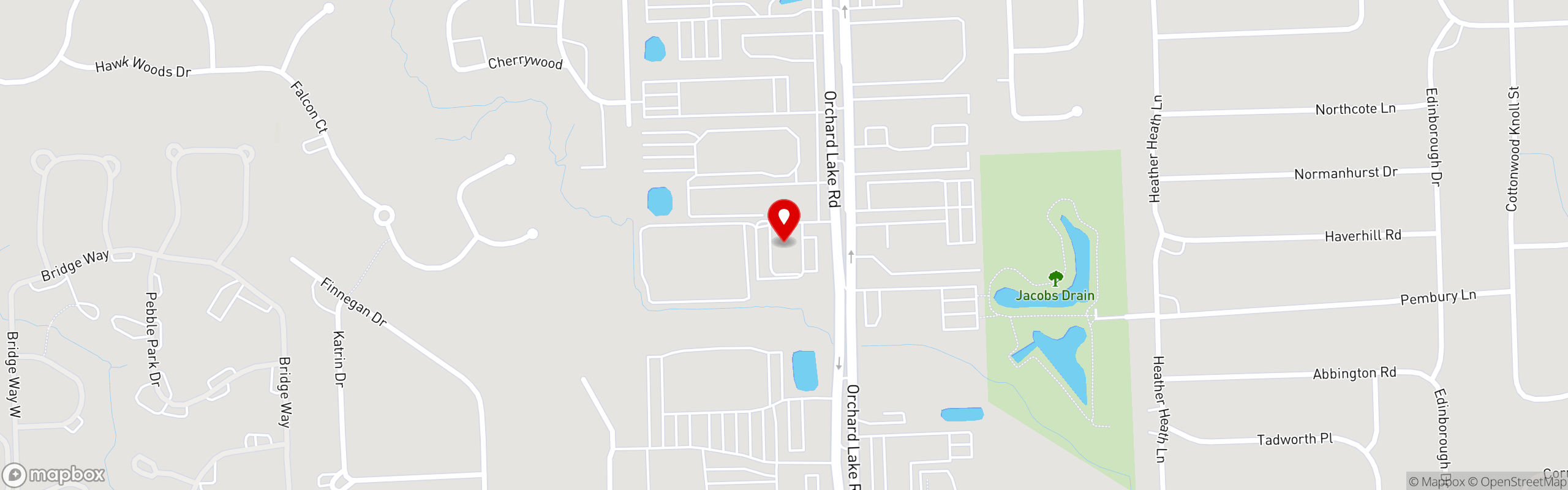 Street map pinning The Great Greek Mediterranean Grill® in West Bloomfield, MI