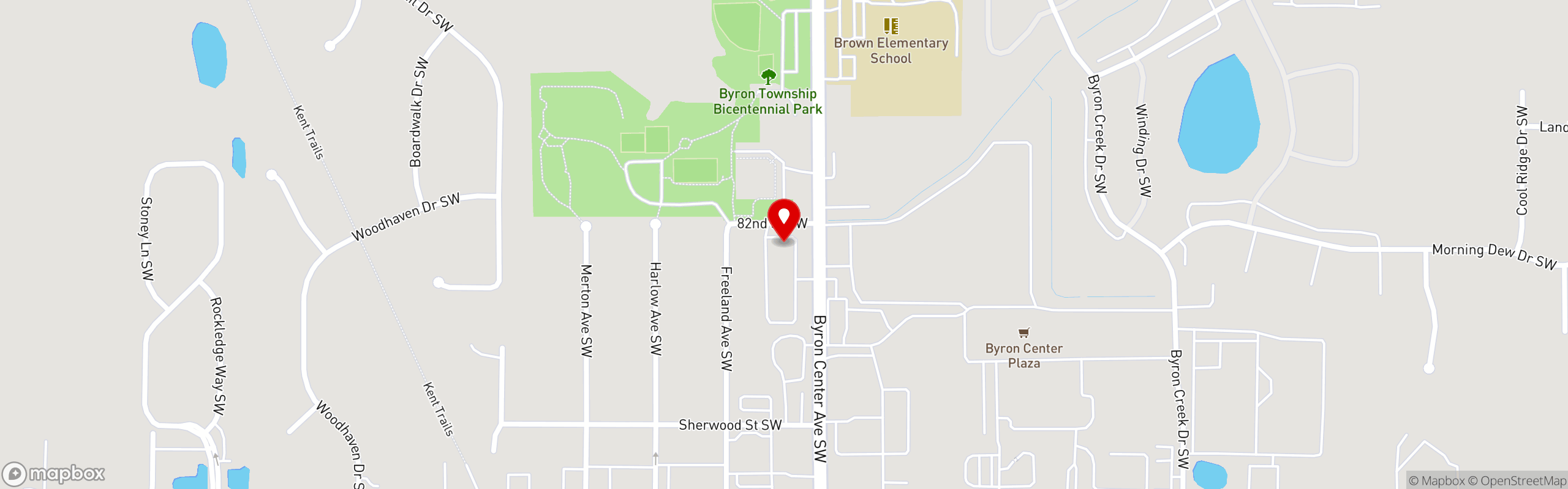 Street map pinning The Great Greek Mediterranean Grill® in Byron Center, MI