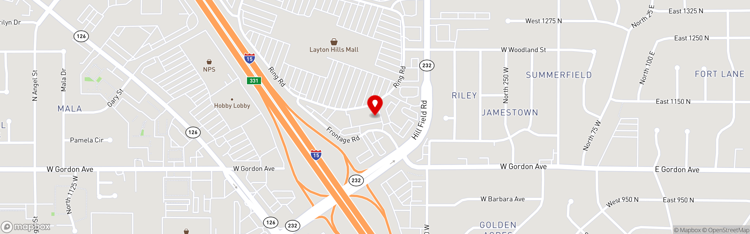 Street map pinning The Great Greek Mediterranean Grill® in Layton, UT
