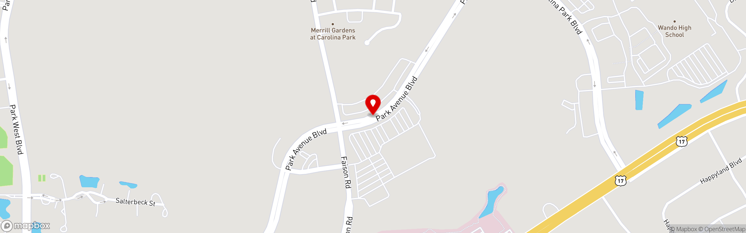 Street map pinning The Great Greek Mediterranean Grill® in Mt. Pleasant, SC