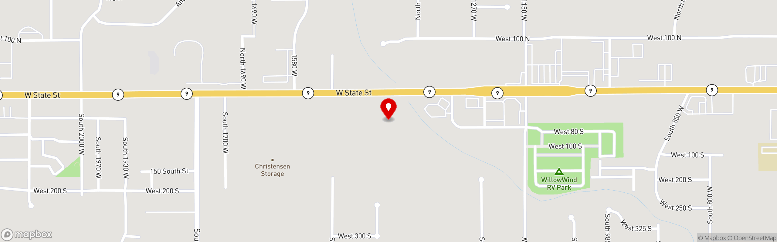 Street map pinning The Great Greek Mediterranean Grill® in Hurricane, UT