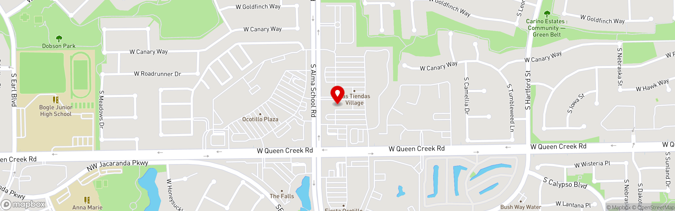 Street map pinning The Great Greek Mediterranean Grill® in Chandler, AZ