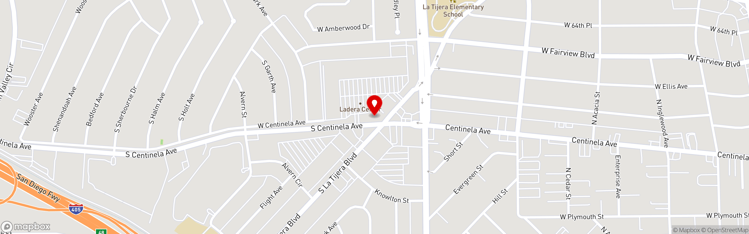 Street map pinning The Great Greek Mediterranean Grill® in Los Angeles, CA