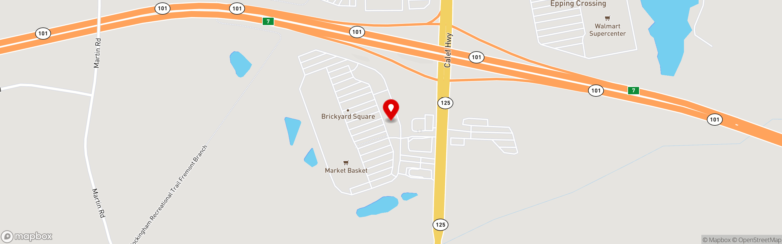 Street map pinning The Great Greek Mediterranean Grill® in Epping, NH