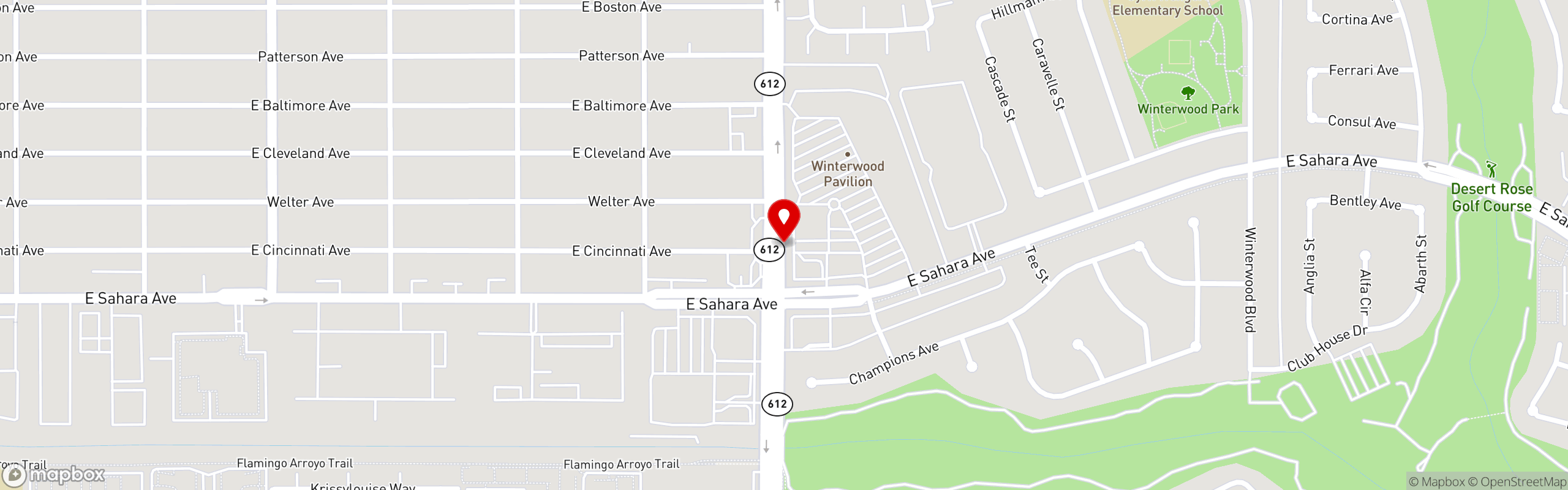 Street map pinning The Great Greek Mediterranean Grill® in Nellis, NV