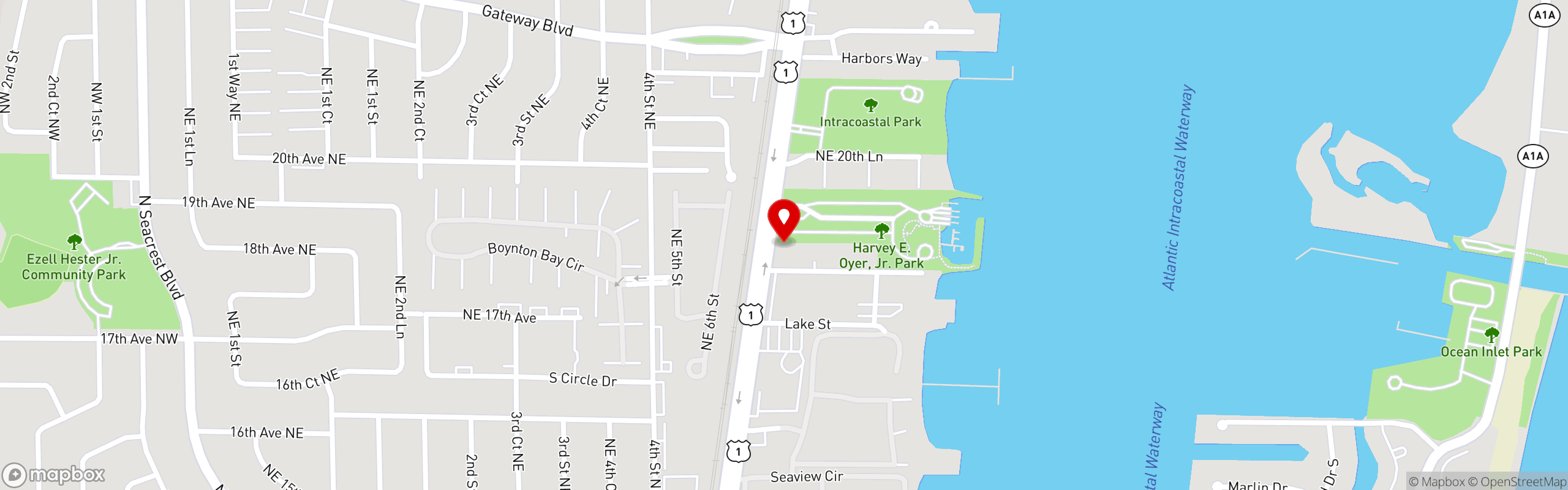 Street map pinning The Great Greek Mediterranean Grill® in Boynton Beach, FL (Coming Soon!)