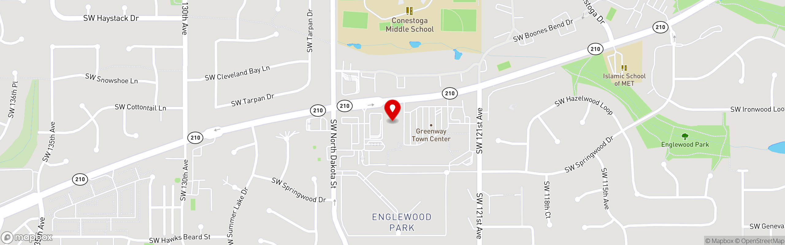 Street map pinning The Great Greek Mediterranean Grill® in Tigard, OR