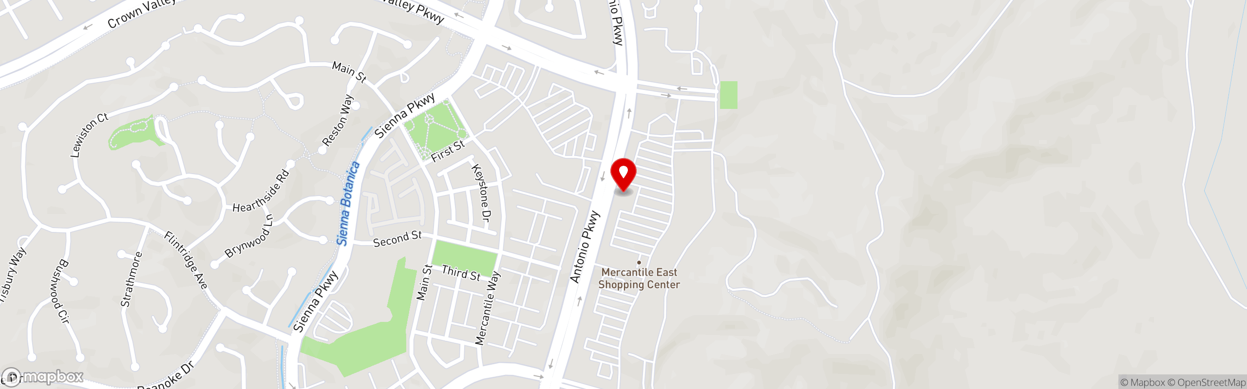 Street map pinning The Great Greek Mediterranean Grill® in Ladera Ranch, CA