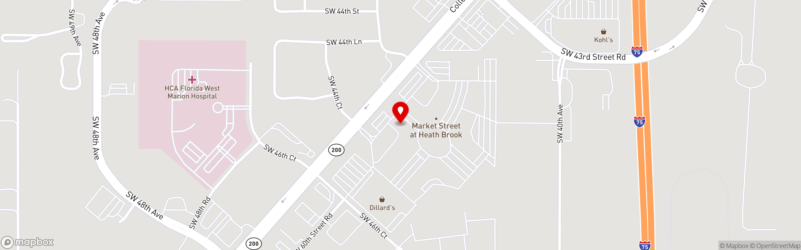 Street map pinning The Great Greek Mediterranean Grill® in Ocala, FL
