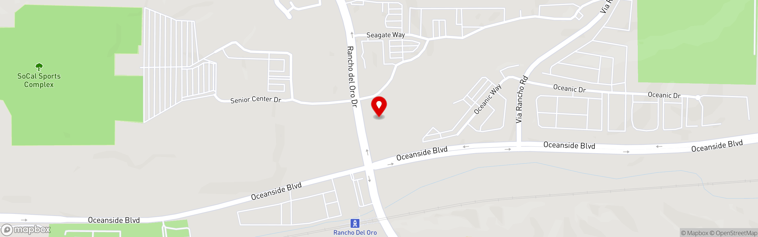 Street map pinning The Great Greek Mediterranean Grill® in Oceanside, CA