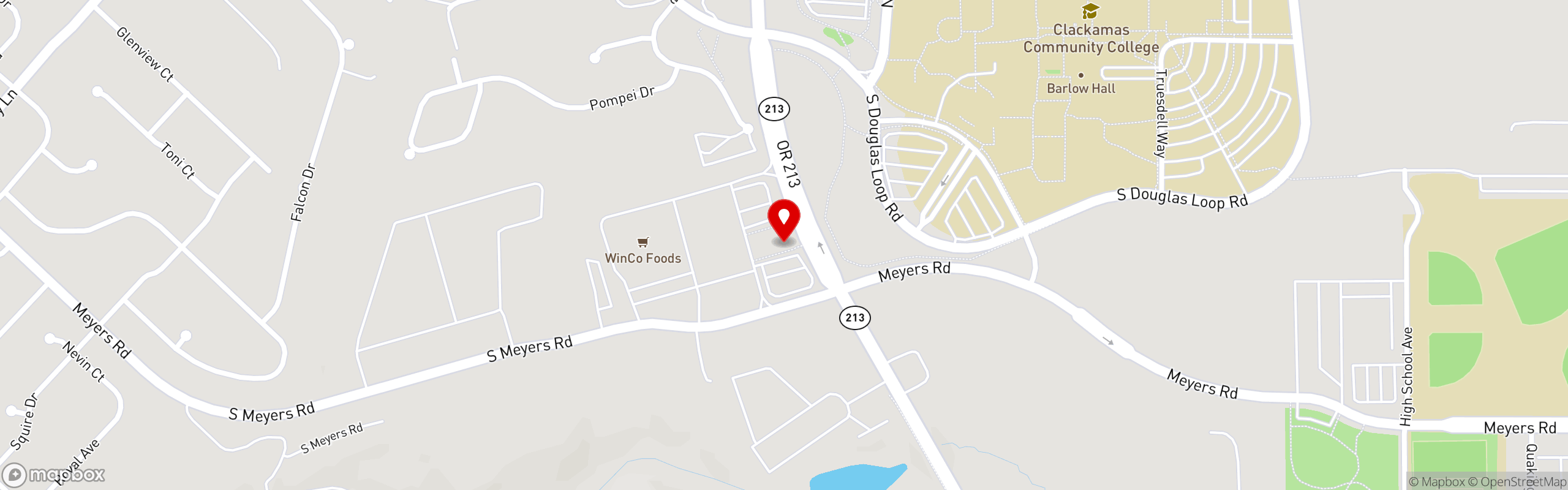 Street map pinning The Great Greek Mediterranean Grill® in Oregon City, OR
