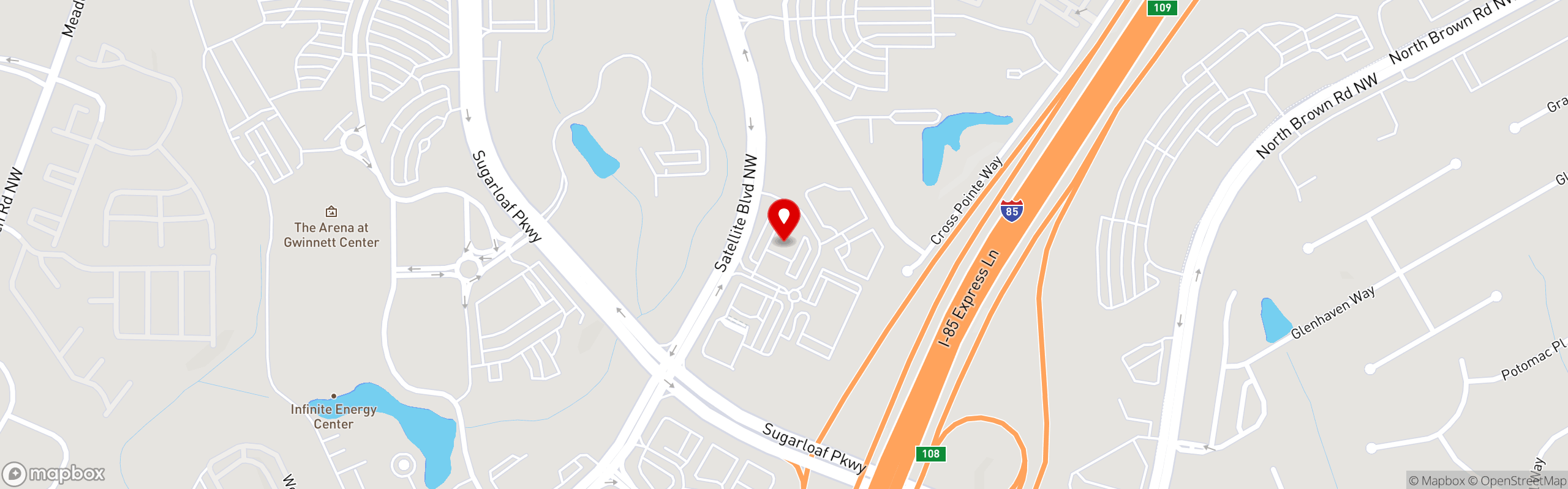 Street map pinning The Great Greek Mediterranean Grill® in Duluth, GA