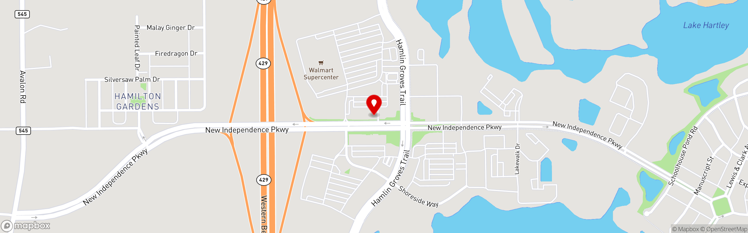 Street map pinning The Great Greek Mediterranean Grill® in Winter Garden, FL