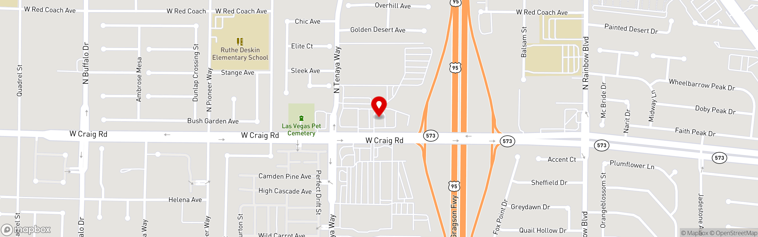 Street map pinning The Great Greek Mediterranean Grill® in Northwest Las Vegas, NV