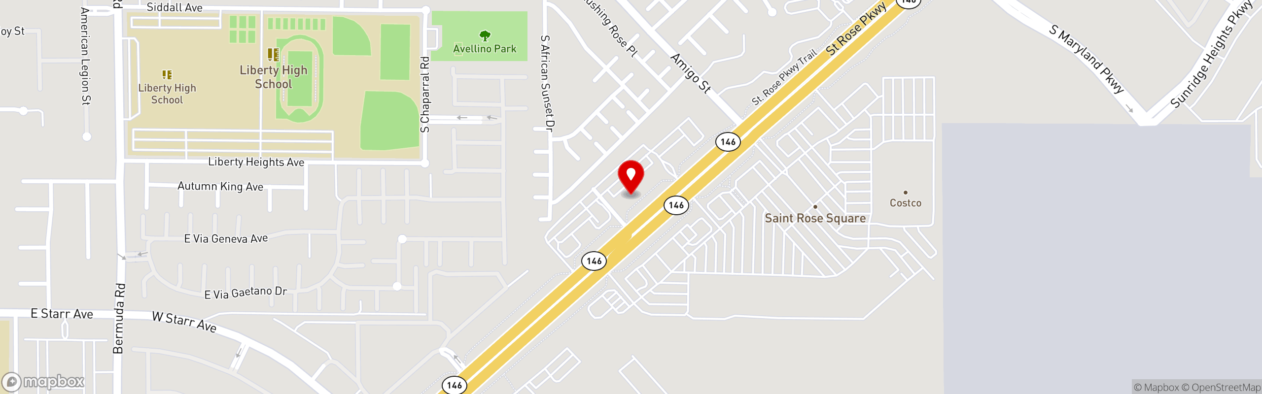 Street map pinning The Great Greek Mediterranean Grill® in St Rose Parkway Henderson, NV