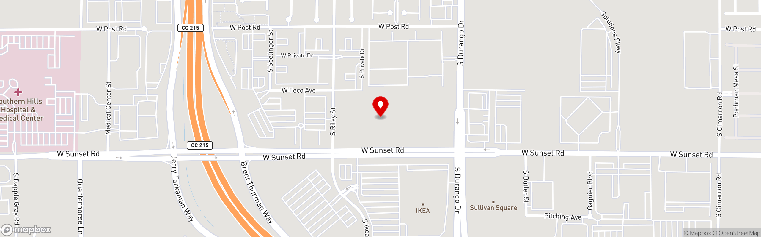 Street map pinning The Great Greek Mediterranean Grill® in The Bend - Las Vegas, NV