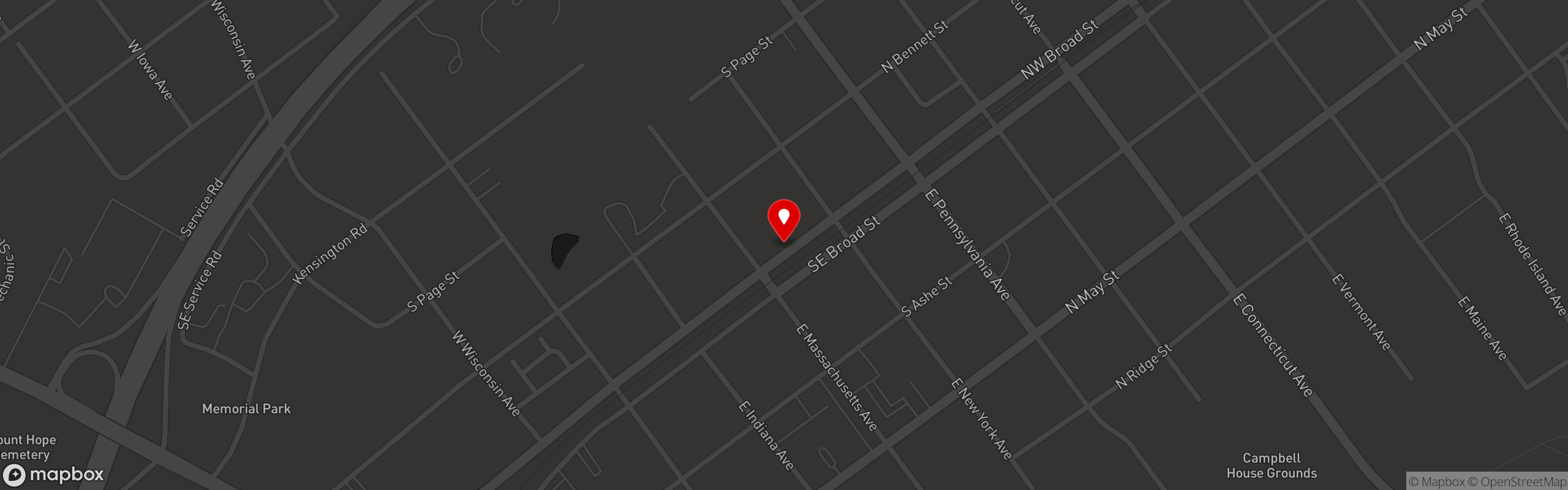 Street map pinning Southern Prime Steakhouse in Southern Prime Steakhouse