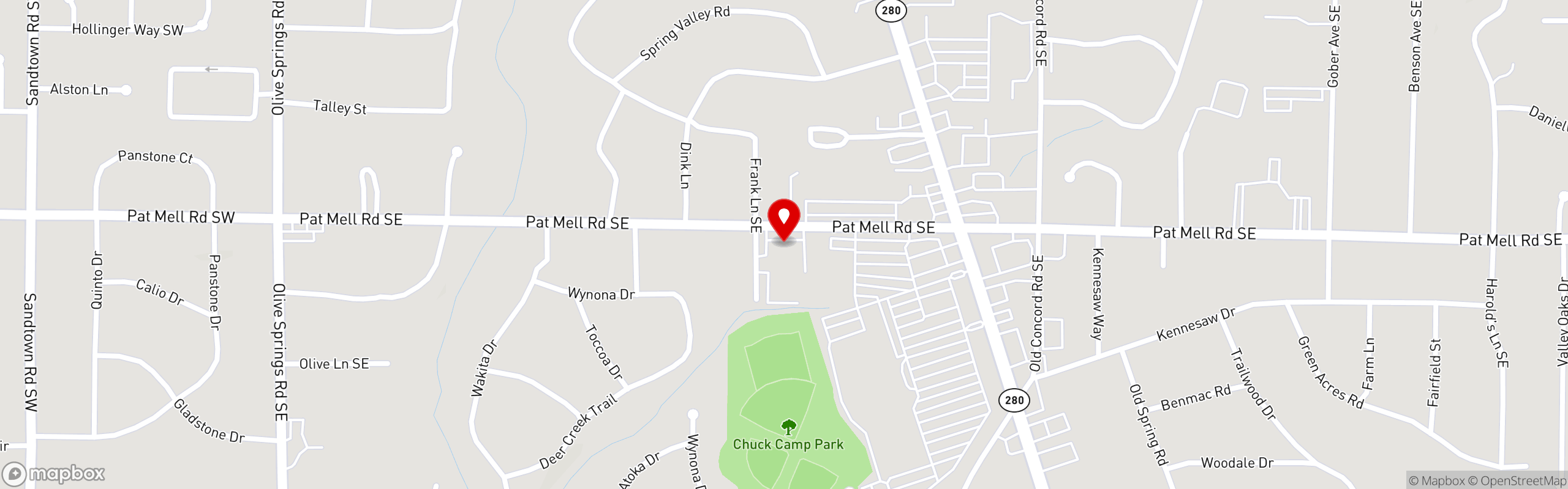 Street map pinning Birria El Gordo in Birria El Gordo - Marietta
