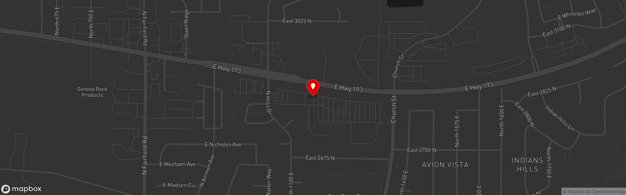 Street map pinning Cutler's Cookies & Sandwiches in Cutler's Cookies Layton