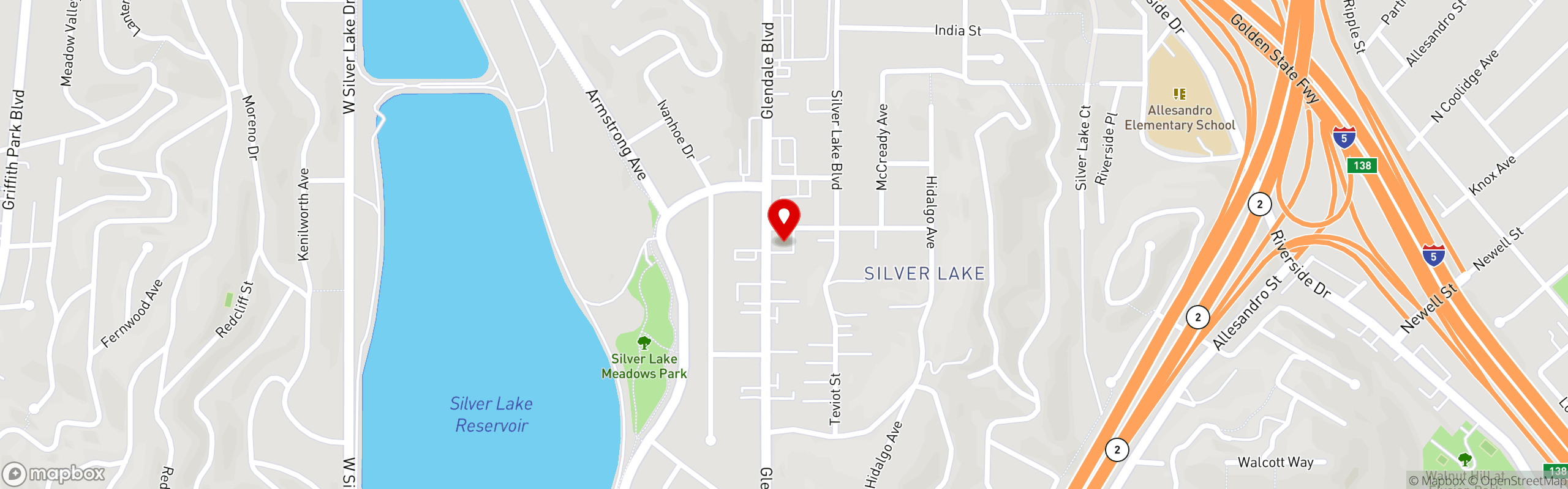 Street map pinning Friends & Family in Silverlake Outpost