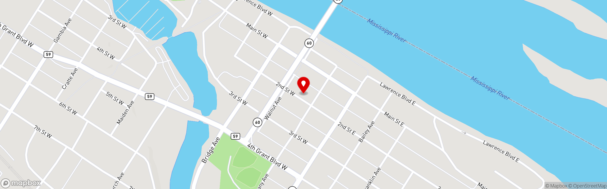 Street map pinning Riverboat Lanes in Riverboat Lanes