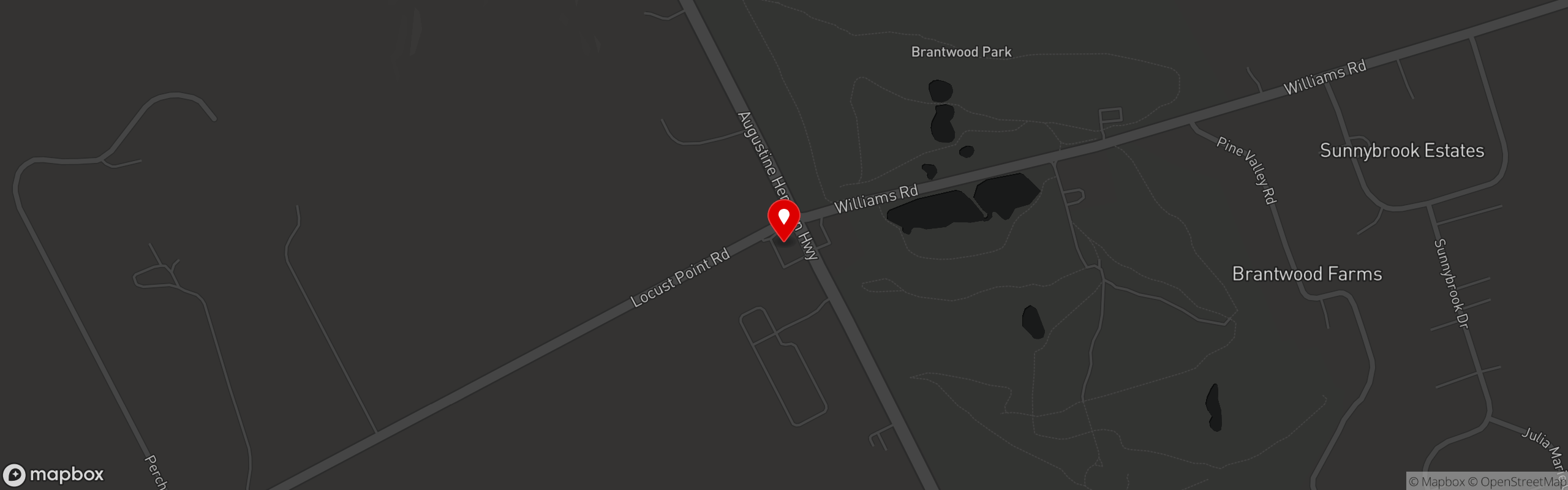 Street map pinning Baker's Restaurant in Baker's Restaurant