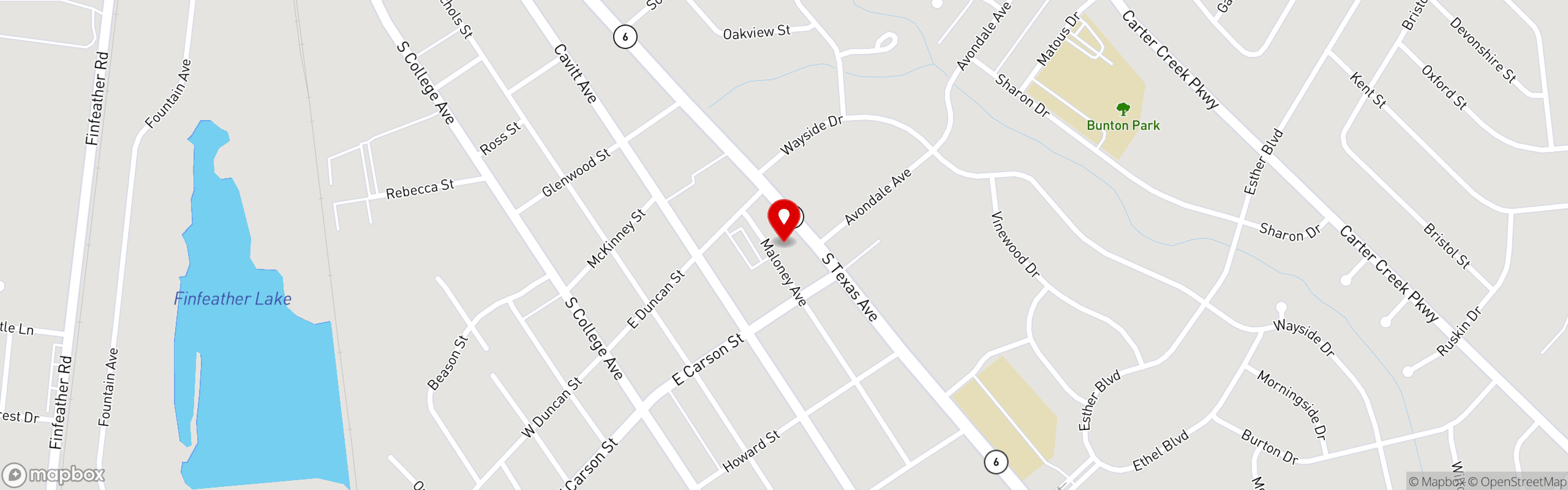 Street map pinning Taquerias Arandas in 1816 Texas Ave