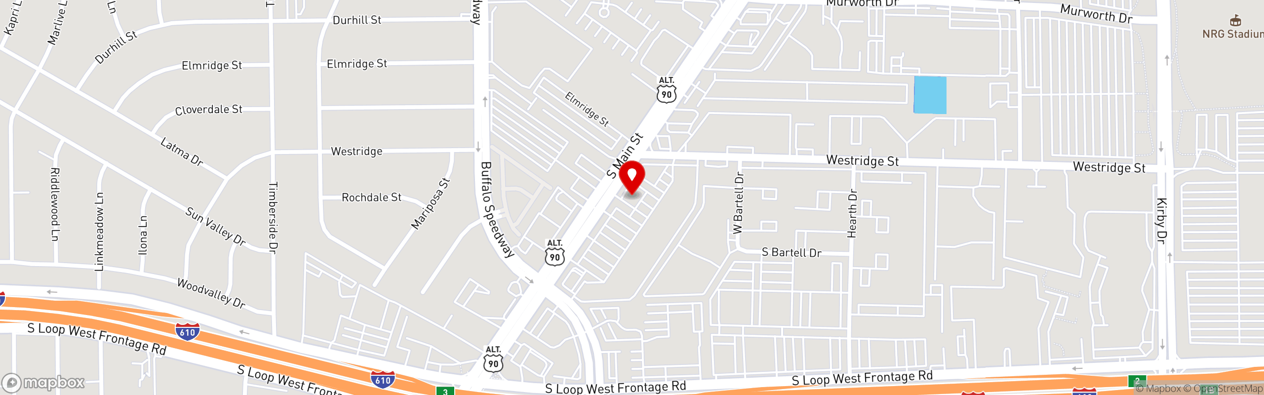 Street map pinning Taquerias Arandas in 9401 Main St