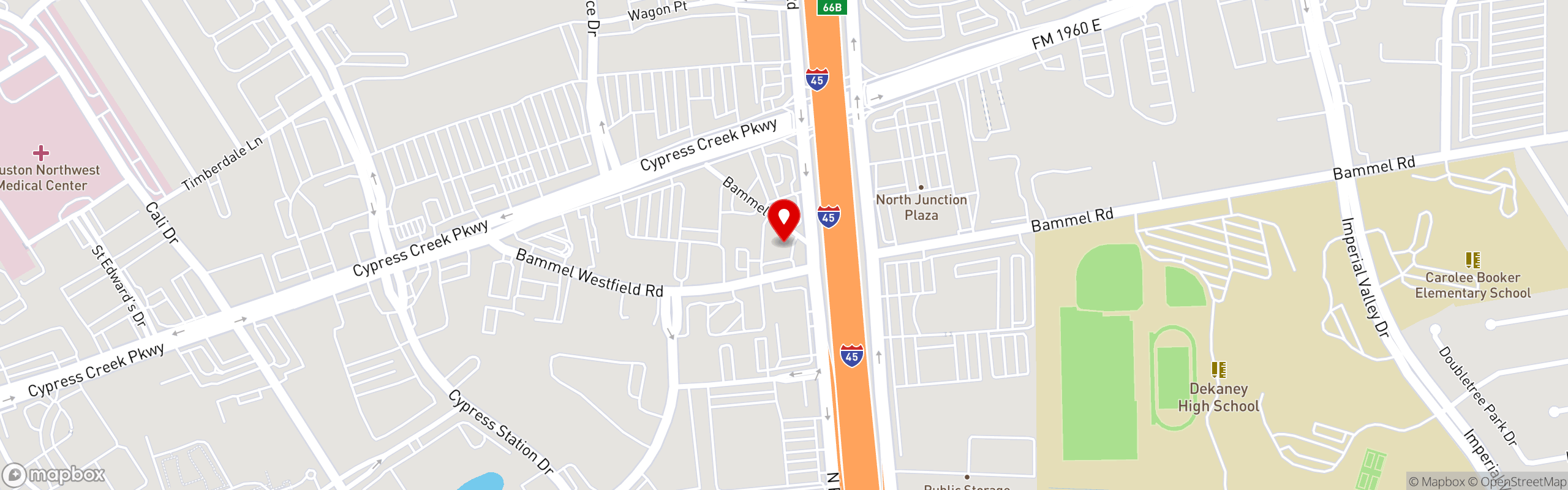 Street map pinning Taquerias Arandas in FM1960 / I45N