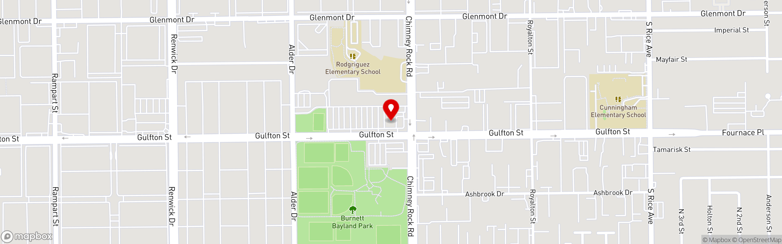 Street map pinning Taquerias Arandas in Gulfton