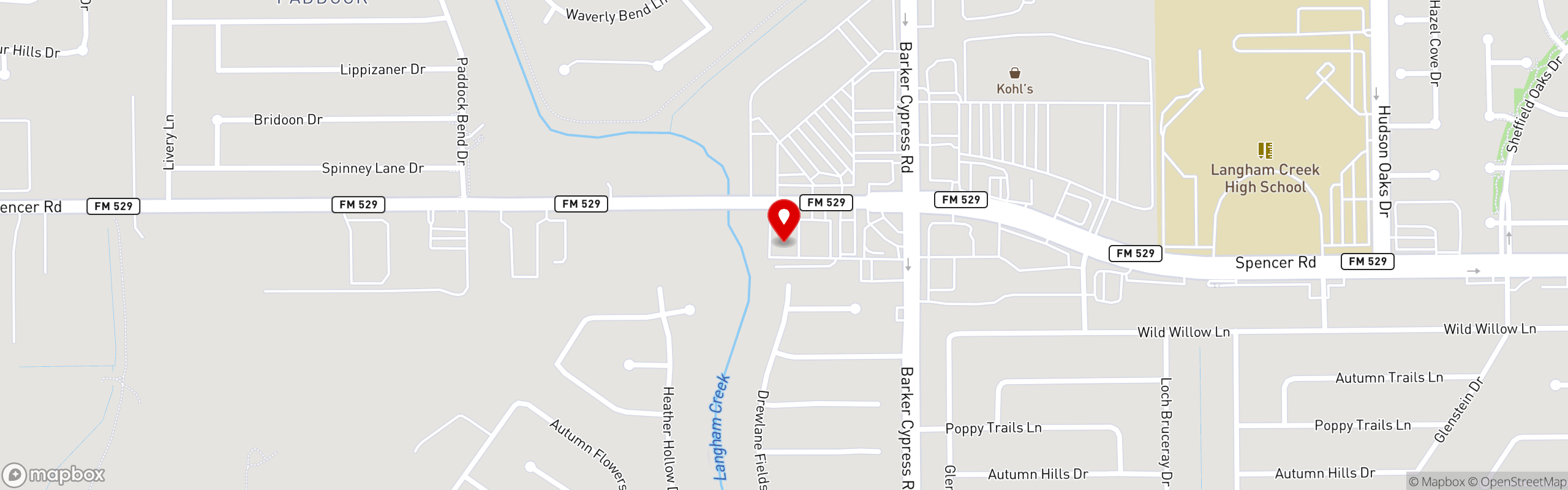 Street map pinning Taquerias Arandas in FM529