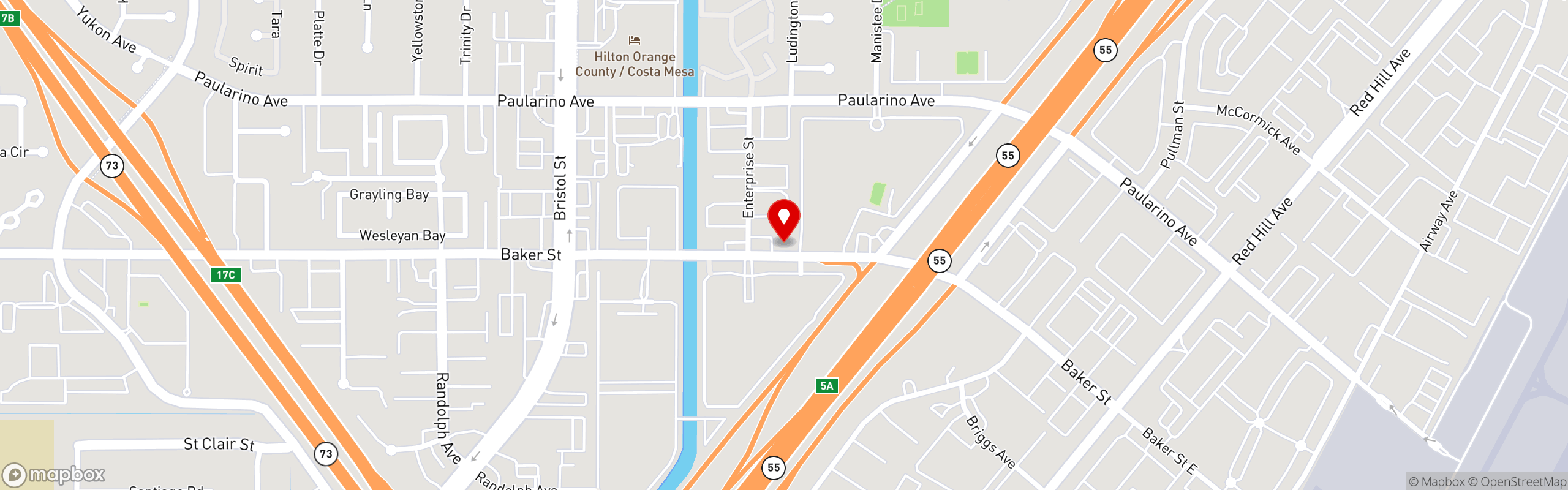 Street map pinning From Philly Cheesesteaks & Hoagies in Costa Mesa