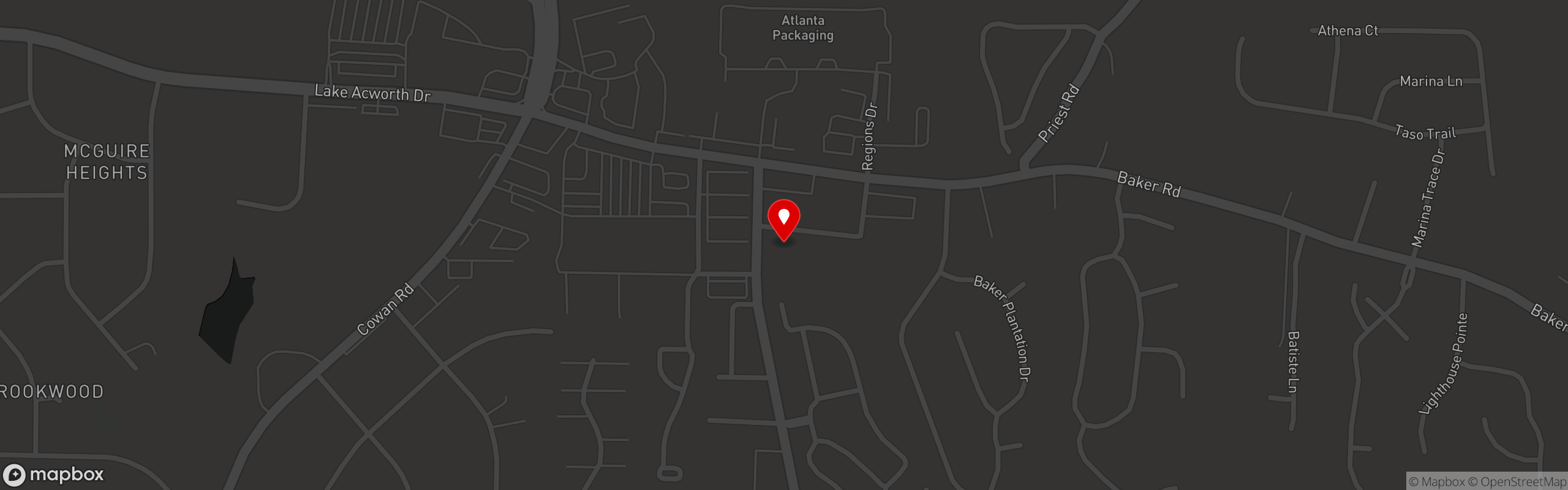 Street map pinning Casa Amigos Acworth in Casa Amigos Acworth