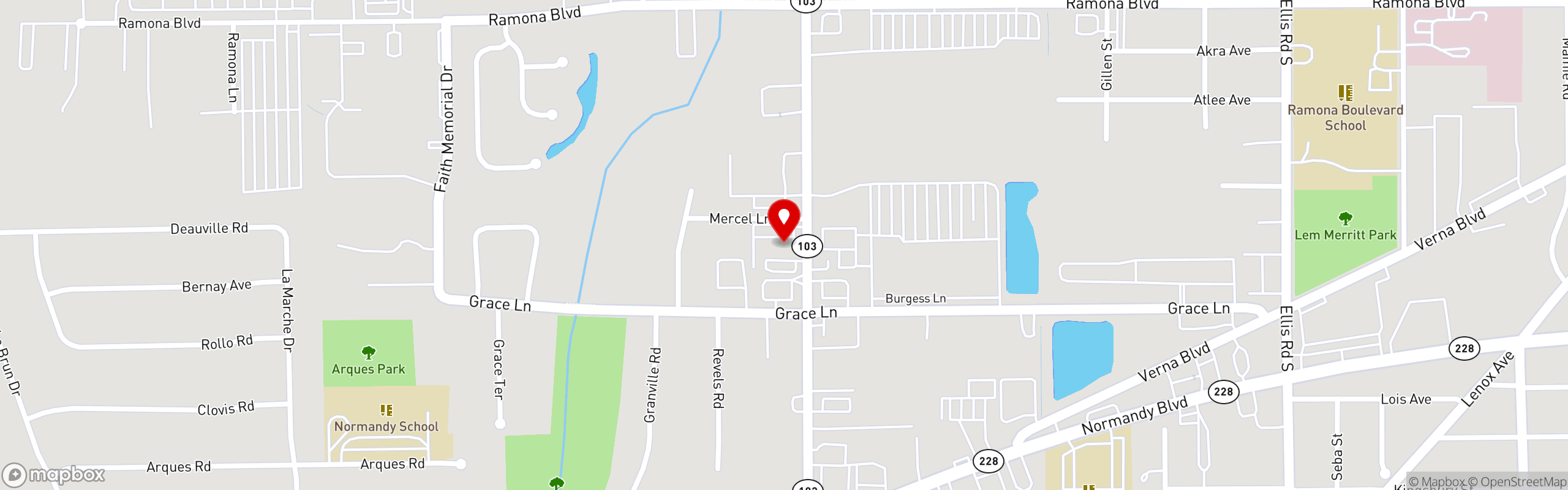 Street map pinning Cross Creek BBQ and Steakhouse in Cross Creek BBQ and Steakhouse Jacksonville