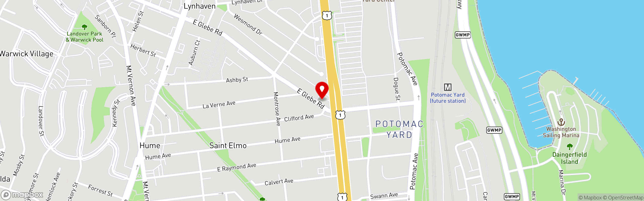 Street map pinning Jamaican Breeze in Jamaican Breeze - Alexandria